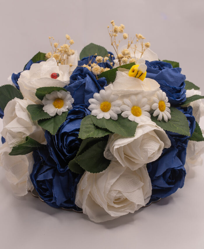 CENTRO DE FLORES ETERNO AZUL