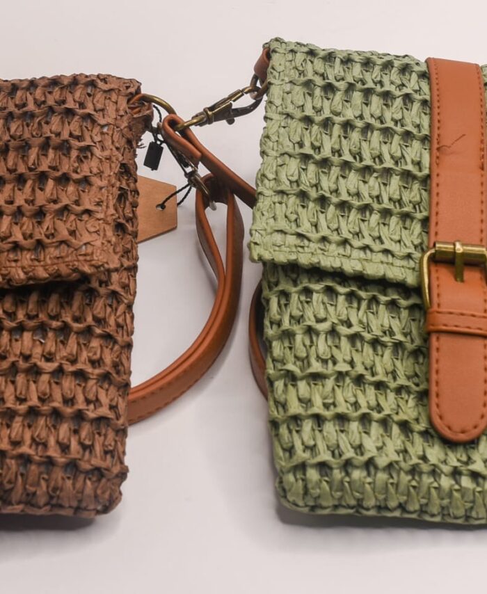 BOLSO DE RAFIA PARA MÒVIL EN DOS COLORES