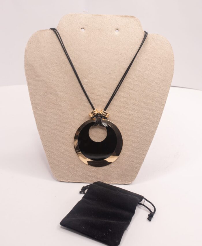 COLGANTE DOBLE LUNA NEGRO Y DORADO